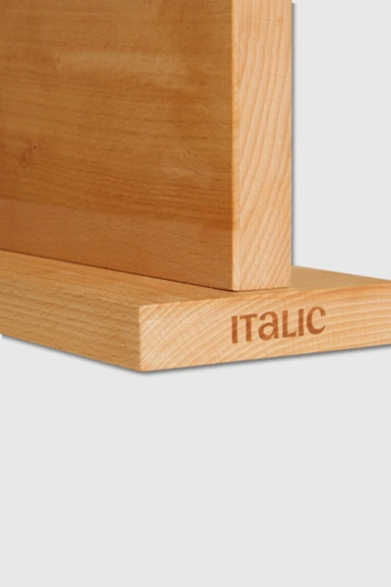 Italic European Beech Wood Magnetic Knife Block