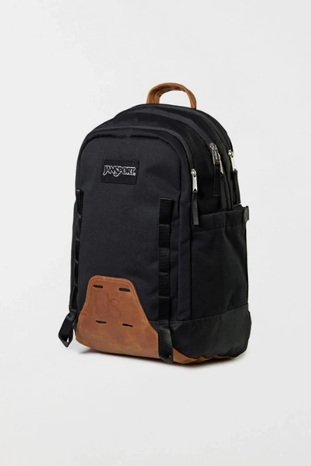 jansport backpack black and brown Right Pack - Durable Daypack with Padded 15" Laptop Sleeve, Spacious Main Compartment & Integrated Water Bottle Pocket The side water bottle pocket keeps hydration close JanSport Backpacks Leather Bottom Black