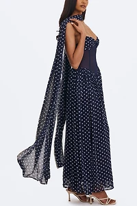 Miss Circle Juliette Polka Dot Chiffon Maxi Dress