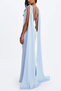 Miss Circle Eira Cowl Scarf-Detail Mermaid Maxi Dress