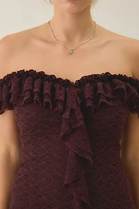 Kimchi Blue Feels Right Ruffle Lace Off-The-Shoulder Mini Dress