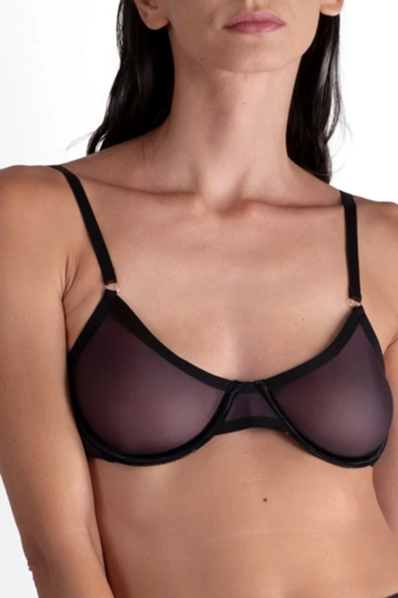 LECHERY® Lustrous Sheer Plunge Underwire Bra
