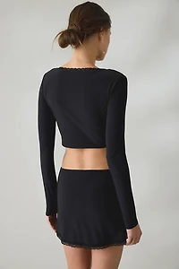 UO Modern Muse Lace Trim Skort 2-Piece Set