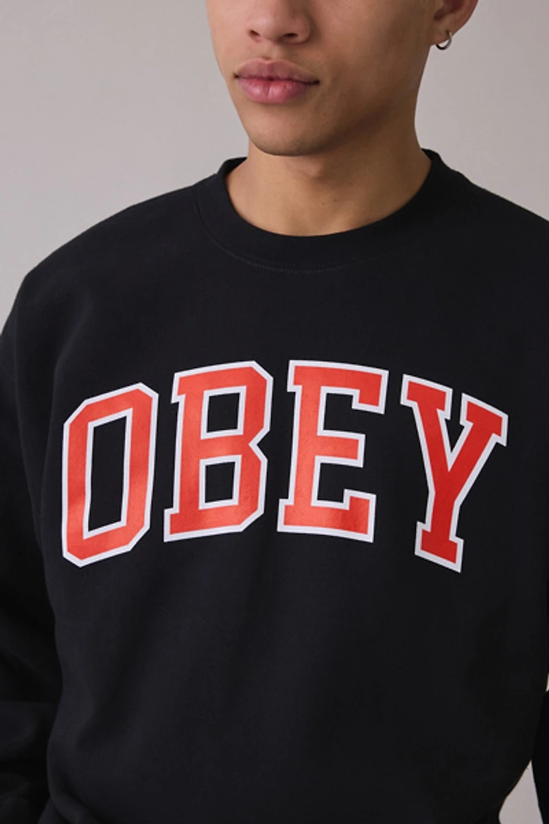 OBEY Academic Logo Crew Neck Sweatshirt