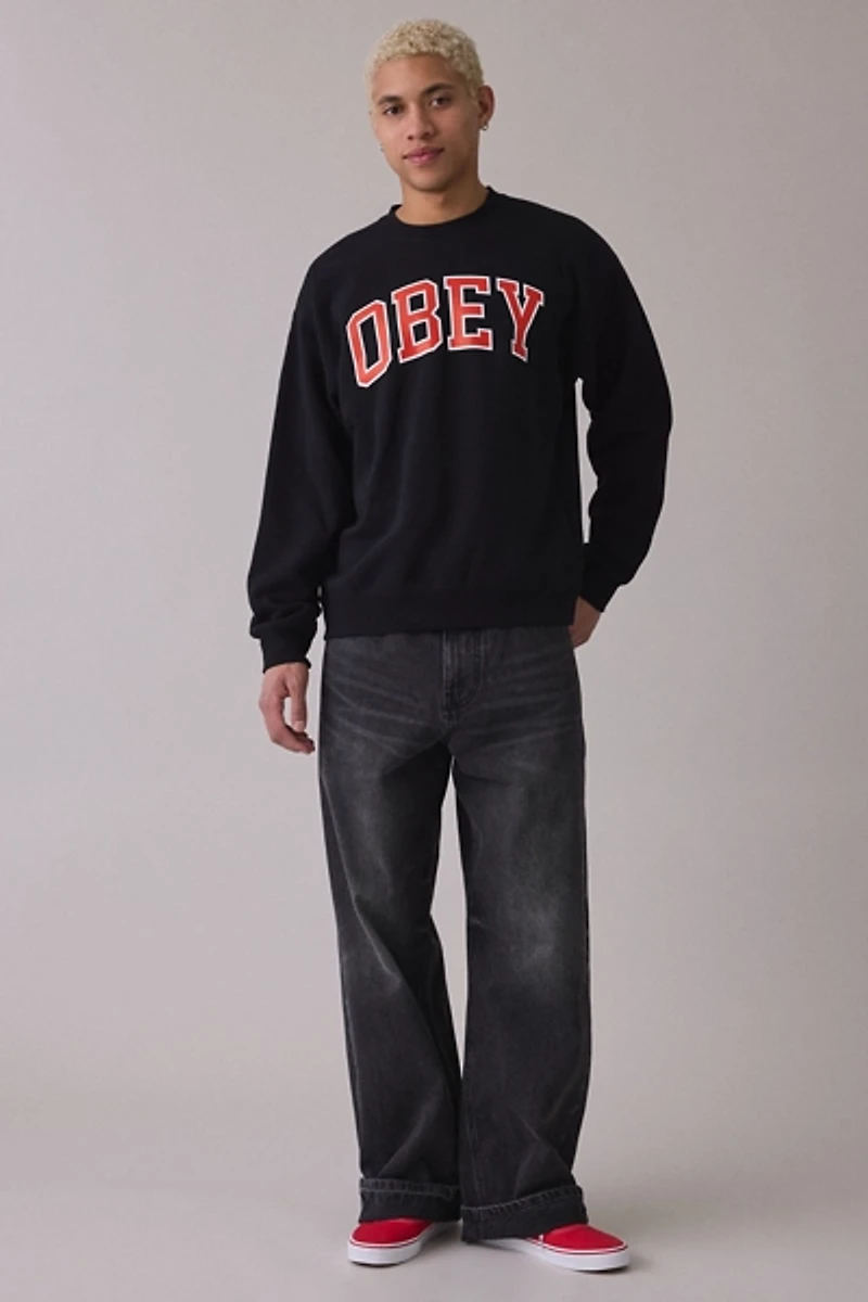 OBEY Academic Logo Crew Neck Sweatshirt