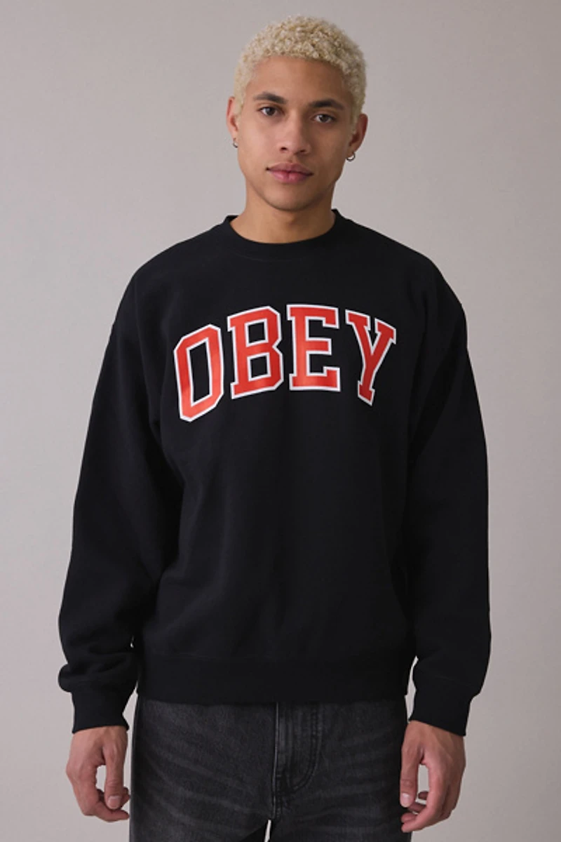 OBEY Academic Logo Crew Neck Sweatshirt