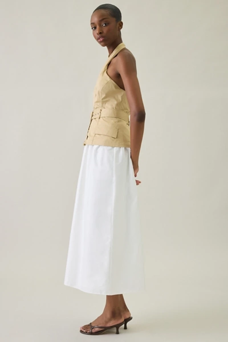 ASTR The Label Aleda Double Layer Halter Midi Dress