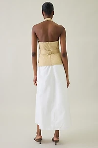 ASTR The Label Aleda Double Layer Halter Midi Dress