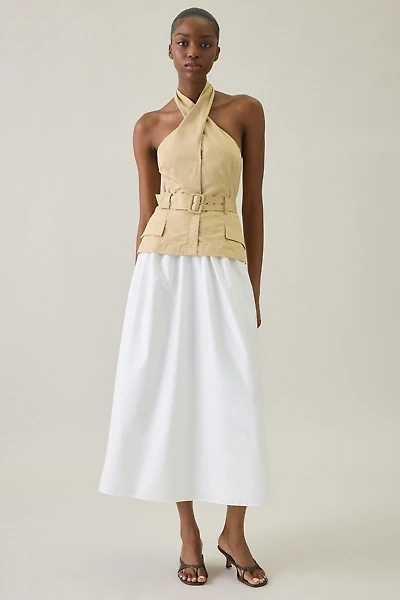 ASTR The Label Aleda Double Layer Halter Midi Dress
