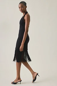 ASTR The Label Kate Sweater Knit Fringe Mini Dress