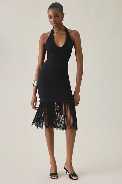 ASTR The Label Kate Sweater Knit Fringe Mini Dress