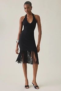ASTR The Label Kate Sweater Knit Fringe Mini Dress