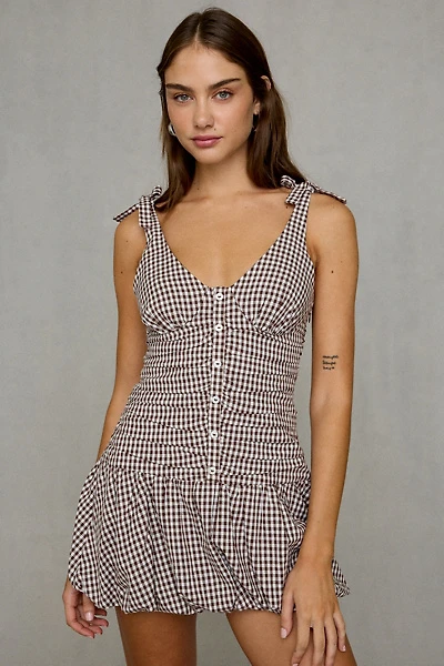 ASTR The Label Jeliany Bubble Hem Drop Waist Mini Dress