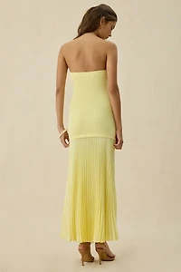 ASTR The Label Selune Mixed Media Strapless Maxi Dress