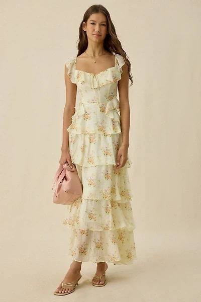 ASTR The Label Adessa Floral Tiered Ruffle Maxi Dress