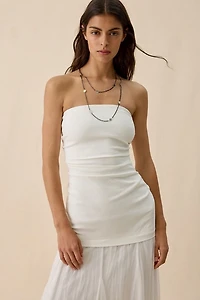 ASTR The Label Yvonne Mixed Media Strapless Maxi Dress