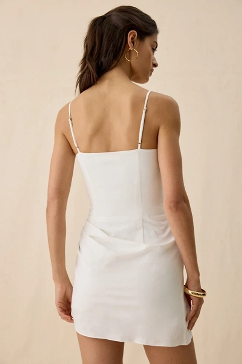 ASTR The Label Blake Asymmetric Pleated Hem Mini Dress
