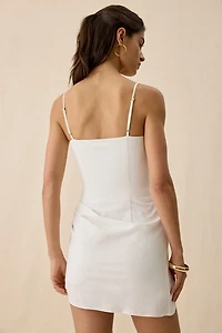 ASTR The Label Blake Asymmetric Pleated Hem Mini Dress