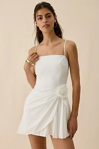 ASTR The Label Blake Asymmetric Pleated Hem Mini Dress