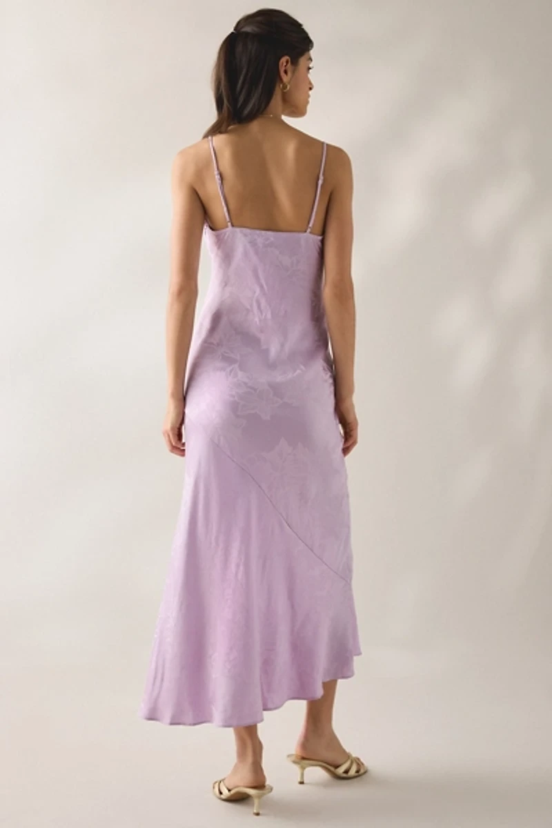 ASTR The Label Tyla Floral Jacquard Satin Maxi Dress