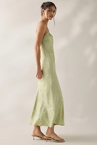 ASTR The Label Tyla Floral Jacquard Satin Maxi Dress