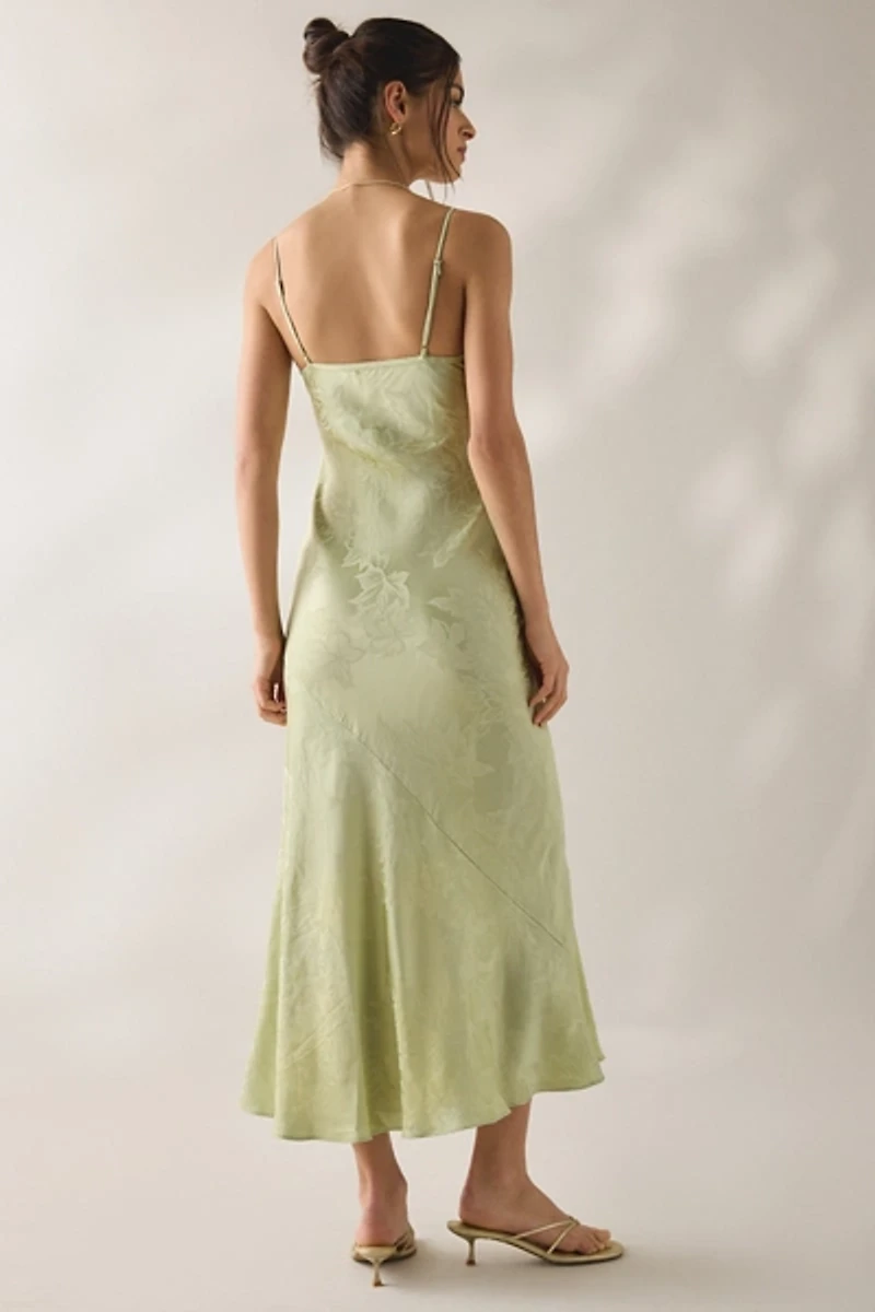 ASTR The Label Tyla Floral Jacquard Satin Maxi Dress