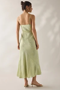 ASTR The Label Tyla Floral Jacquard Satin Maxi Dress