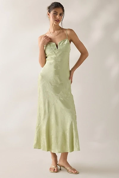ASTR The Label Tyla Floral Jacquard Satin Maxi Dress