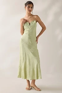 ASTR The Label Tyla Floral Jacquard Satin Maxi Dress
