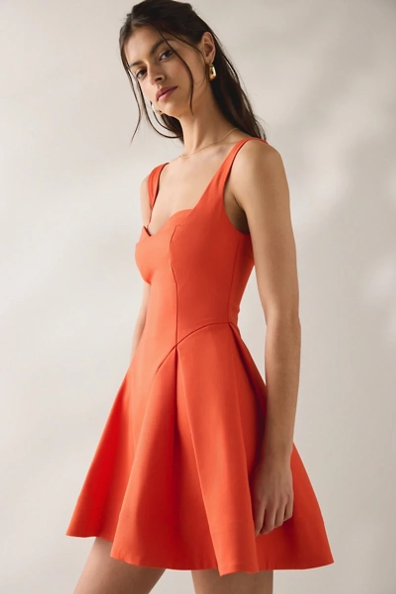 ASTR The Label Maliyah Pleated Drop Waist Mini Dress