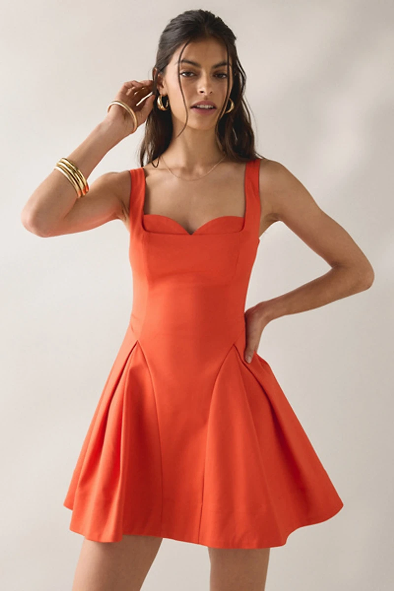ASTR The Label Maliyah Pleated Drop Waist Mini Dress