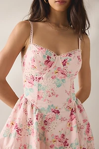 ASTR The Label Birdie Floral Eyelet Corset Mini Dress