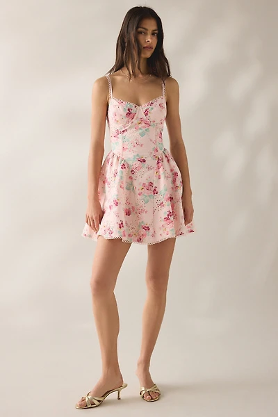 ASTR The Label Birdie Floral Eyelet Corset Mini Dress