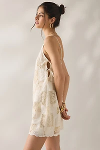 ASTR The Label Samira Embroidered Eyelet Lace Mini Dress