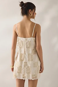 ASTR The Label Samira Embroidered Eyelet Lace Mini Dress