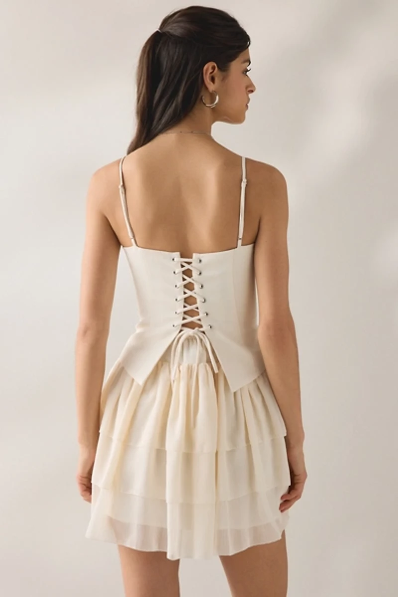 ASTR The Label Kiarra Lace-Up Corset Mini Dress
