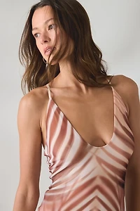 AFRM Romy Kissing Palms Mesh Crisscross Strap Maxi Dress
