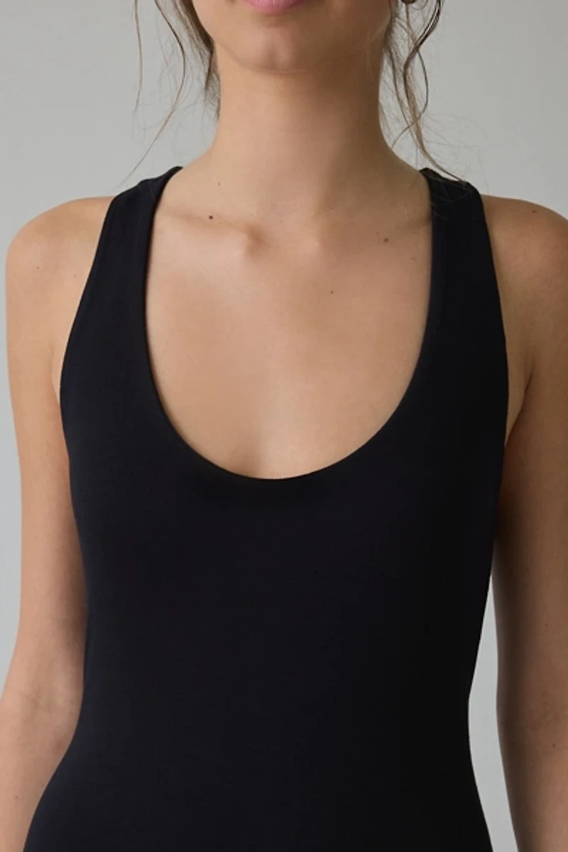 AFRM Enora Scoop Neck Bodycon Romper