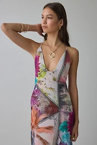 AFRM Romy Plunging Strappy Mesh Maxi Dress