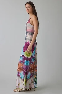 AFRM Romy Plunging Strappy Mesh Maxi Dress