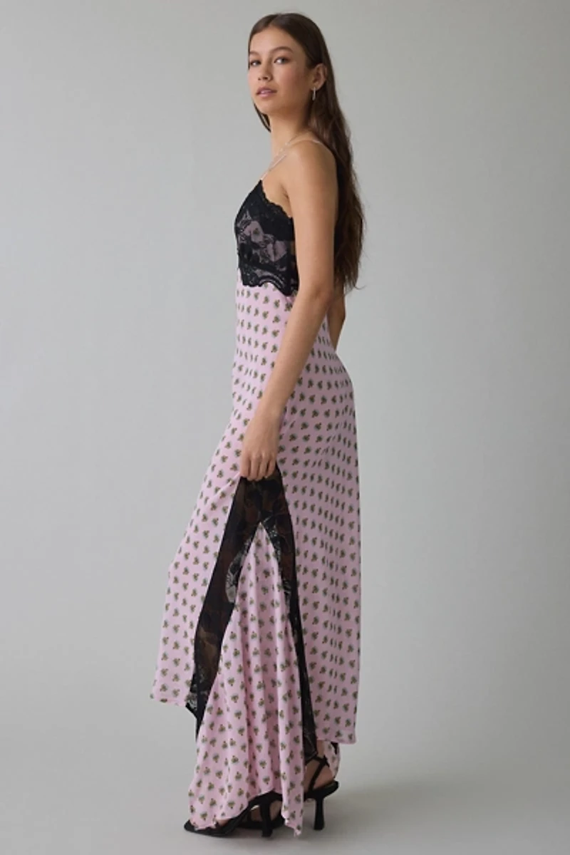 AFRM Vince Lace Trim High-Low Maxi Dress
