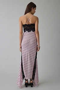AFRM Vince Lace Trim High-Low Maxi Dress