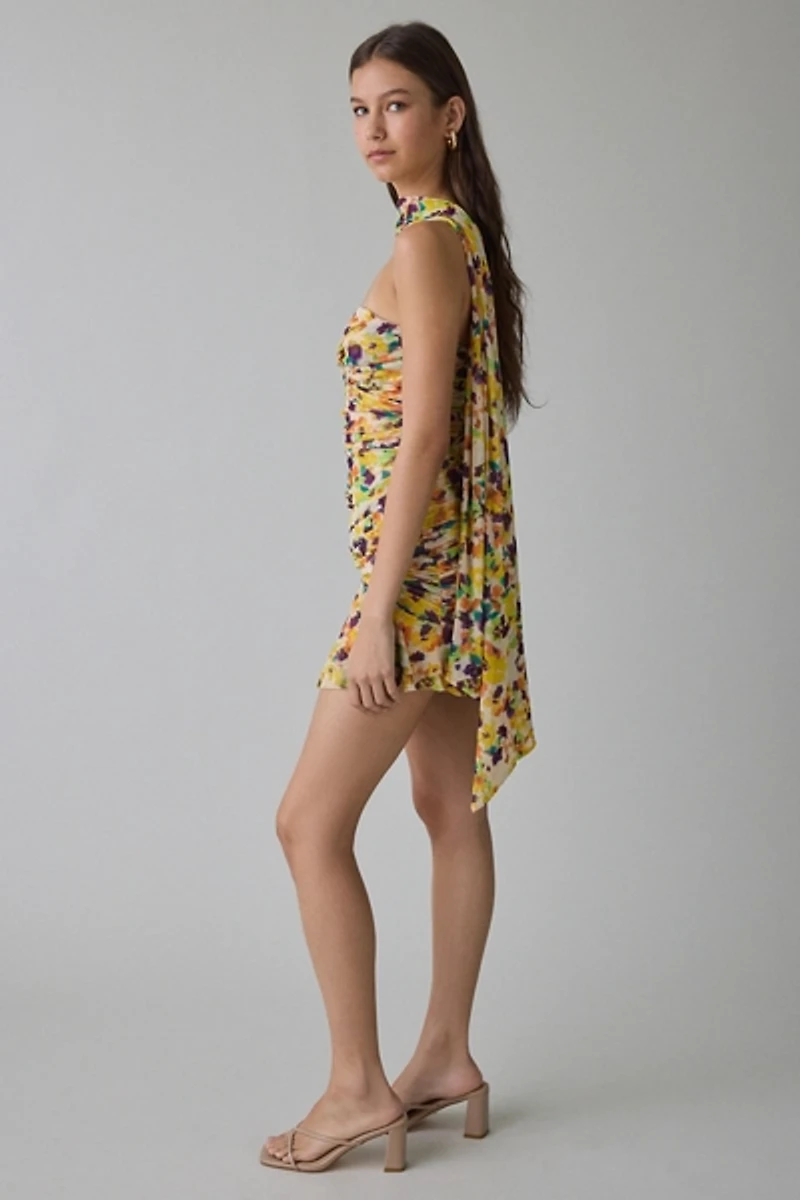 AFRM Ineson Knotted Scarf Detail Strapless Mini Dress
