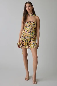 AFRM Ineson Knotted Scarf Detail Strapless Mini Dress