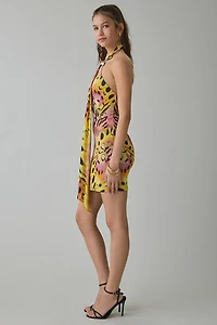 AFRM Brylee Ring Detail Tie Halter Neck Mini Dress