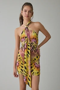 AFRM Brylee Ring Detail Tie Halter Neck Mini Dress