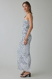AFRM Marlo Ruched Mesh Strapless Bodycon Maxi Dress