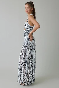 AFRM Blane Keyhole Cutout Halter Neck Maxi Dress