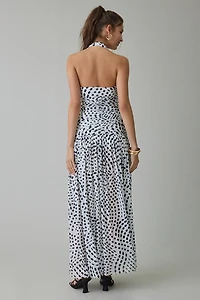 AFRM Blane Keyhole Cutout Halter Neck Maxi Dress