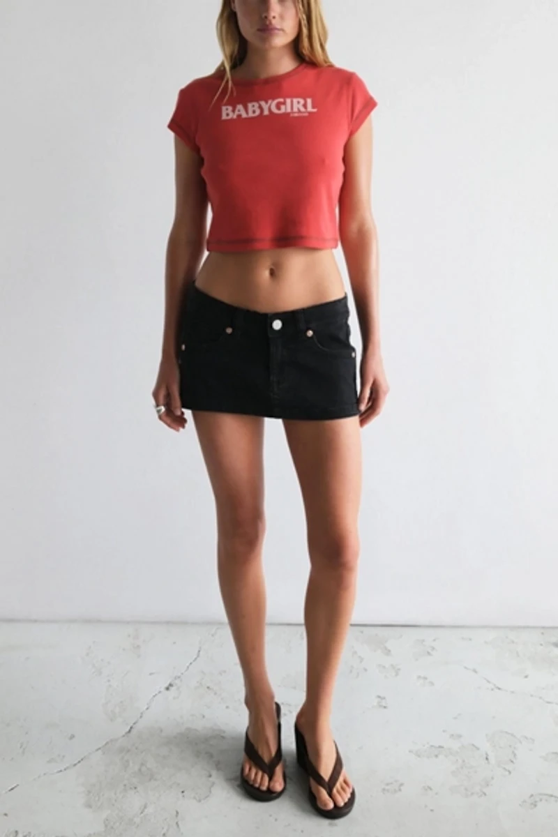 Abrand Babygirl Rib Cropped Tee
